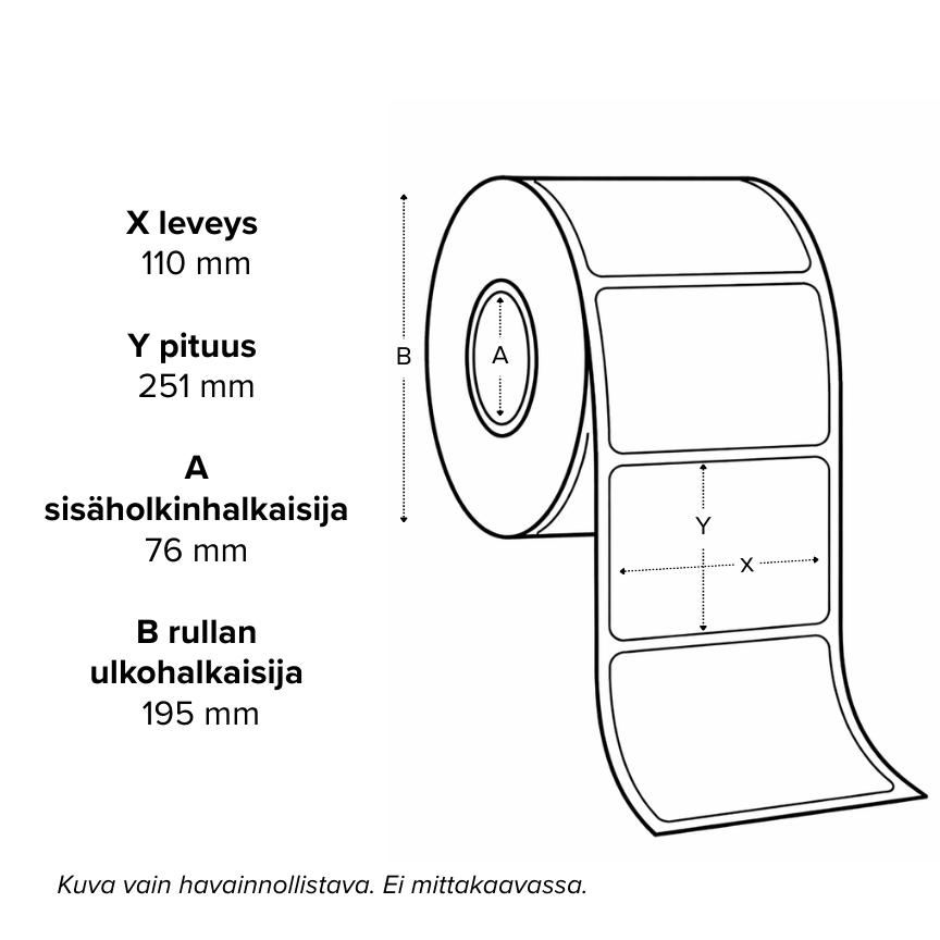 Osoitekorttitarra 110 x 251 mm/ 500 kpl